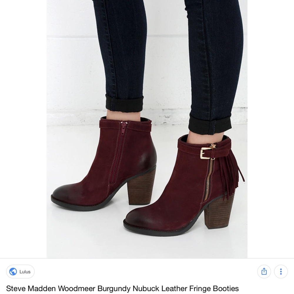 Steve Madden Woodmeer Leather Fringe Booties